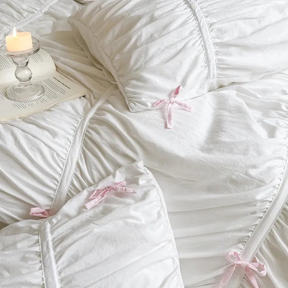 Graceful Ribbon Ruffles Duvet Cover Set - Fluffyslip