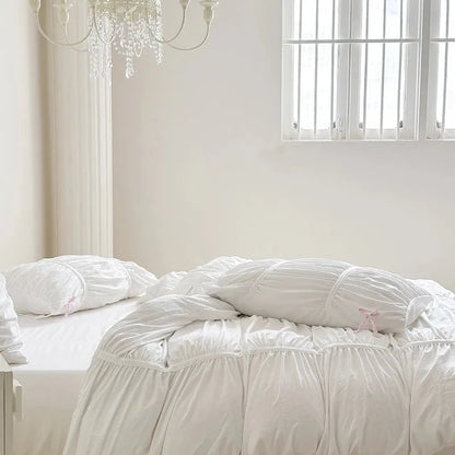 Graceful Ribbon Ruffles Duvet Cover Set - Fluffyslip