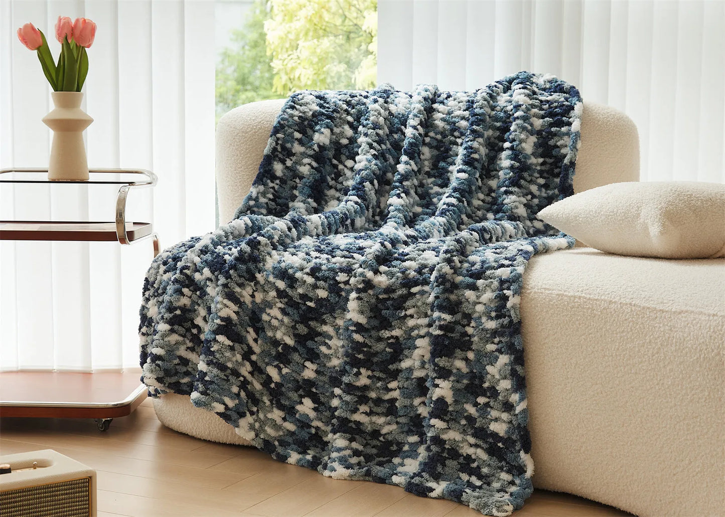 Gradient Glow Fuzzy Knit Blanket