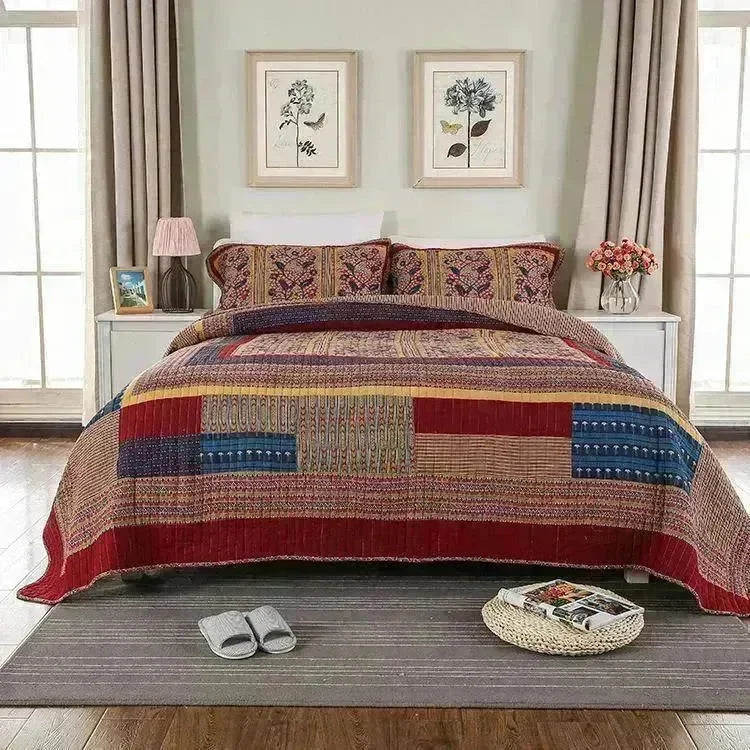 Handmade Patchwork Bedspread Set - Fluffyslip