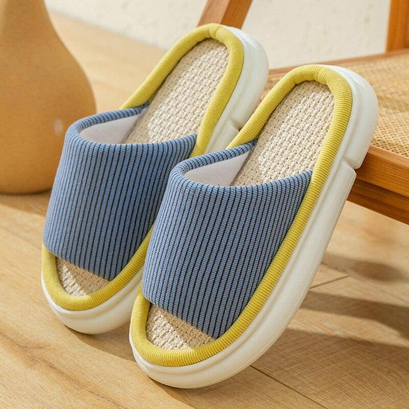 Indoor Cotton Linen Slippers - Fluffyslip
