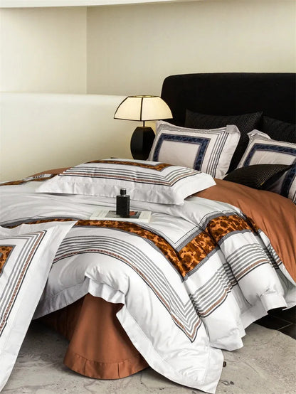 Ink Square Egyptian Cotton Duvet Cover Set - Fluffyslip