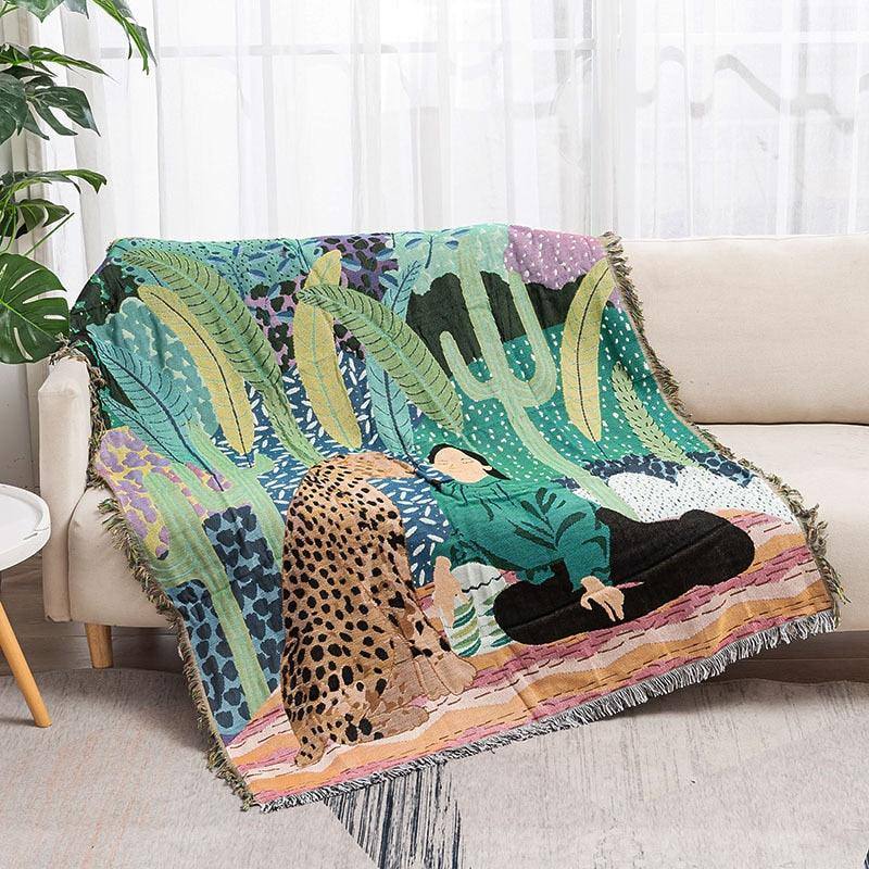 Jungle Beauty and Cheetah Throw Blanket - Fluffyslip