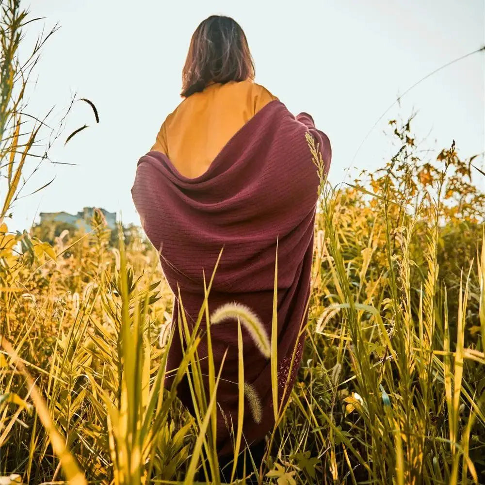 Knitted Cotton Sherpa Throw Blanket - Fluffyslip