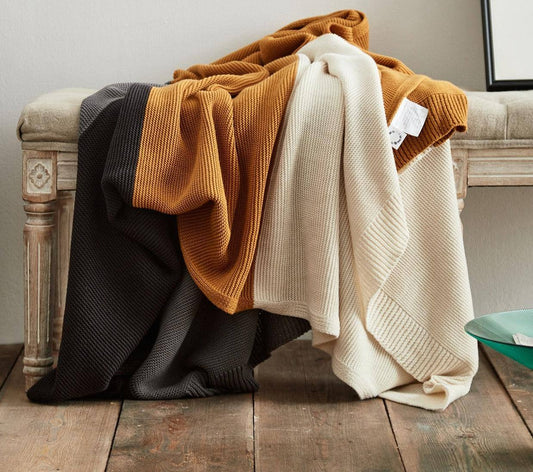 Knitted Plaid Throw Blanket - Fluffyslip