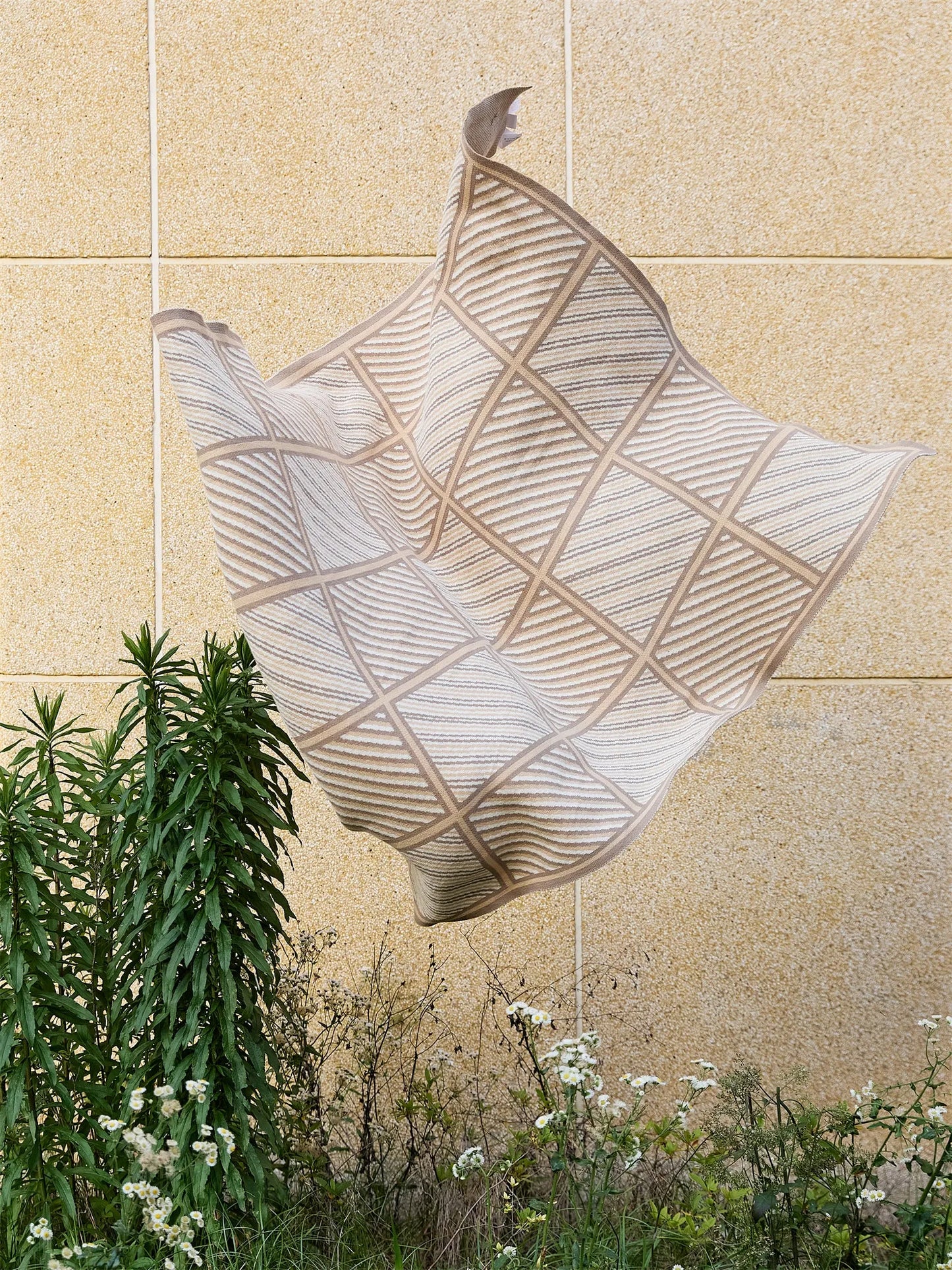 Luxury Boxed Striped Cotton Throw Blanket