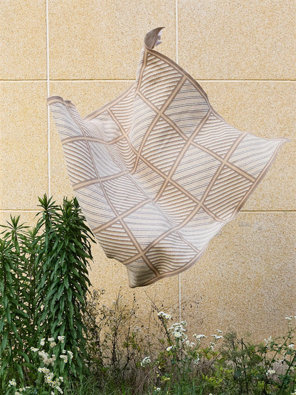 Luxury Boxed Striped Cotton Throw Blanket