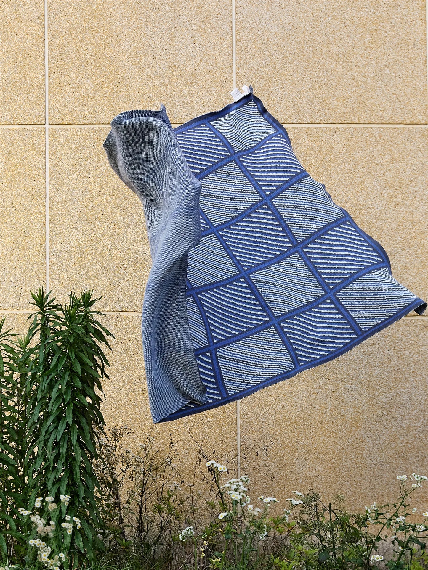 Luxury Boxed Striped Cotton Throw Blanket