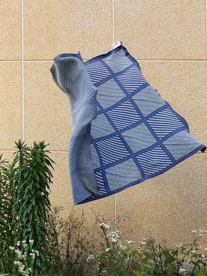 Luxury Boxed Striped Cotton Throw Blanket