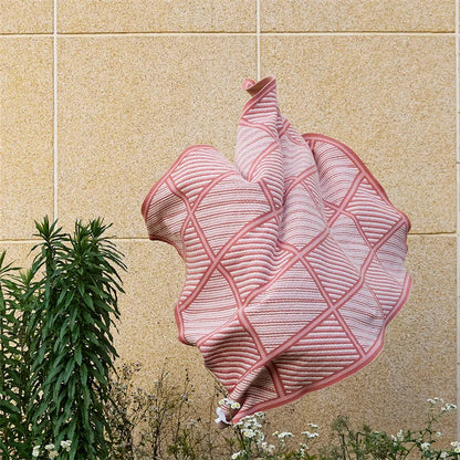 Luxury Boxed Striped Cotton Throw Blanket