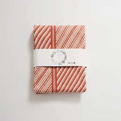 Luxury Boxed Striped Cotton Throw Blanket