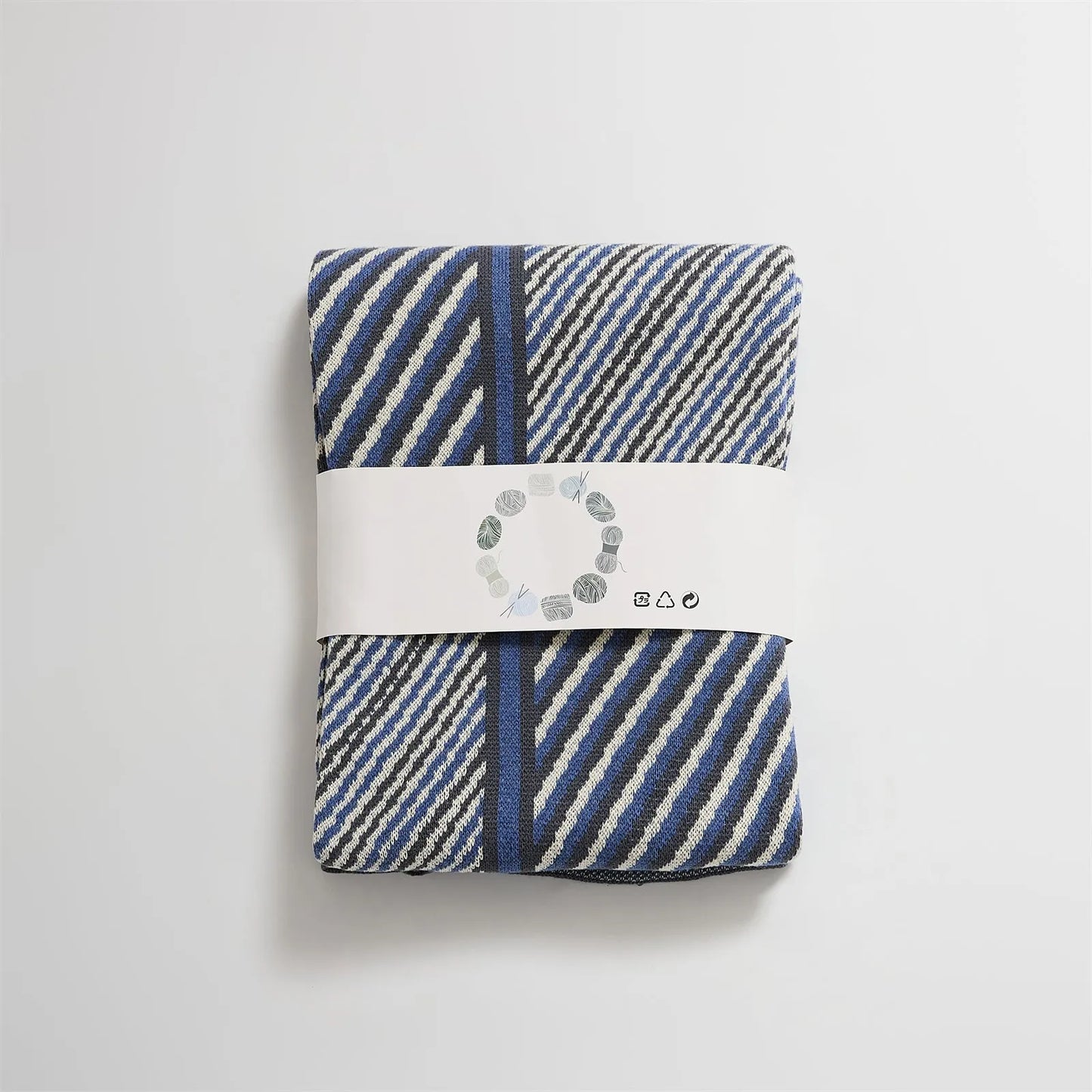 Luxury Boxed Striped Cotton Throw Blanket