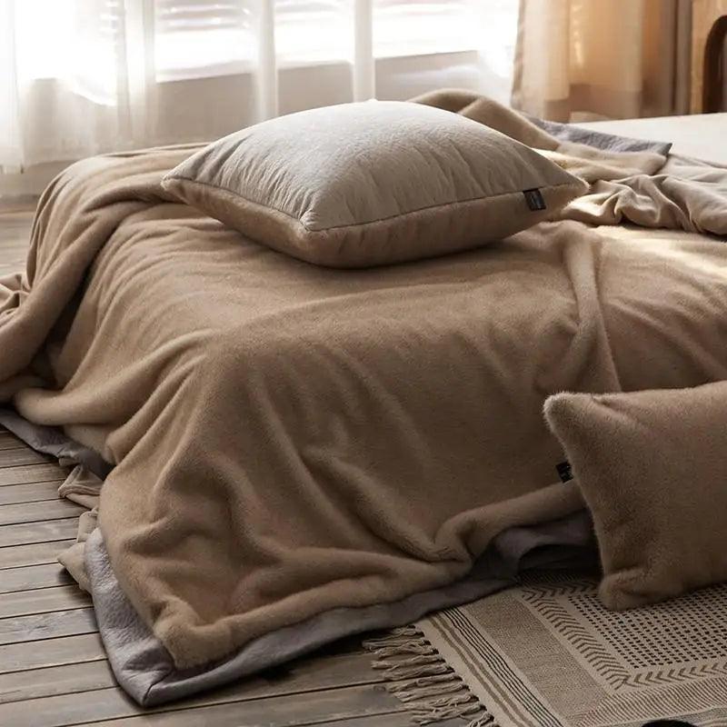 luxury brown faux mink blanket - Fluffyslip 