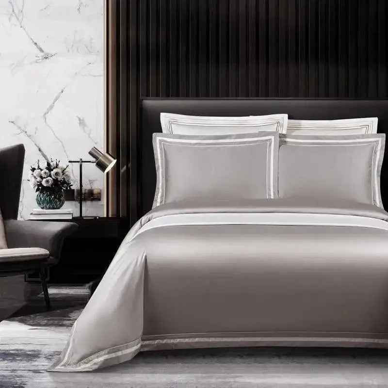 Luxury Frame Border Egyptian Cotton Duvet Set - Fluffyslip