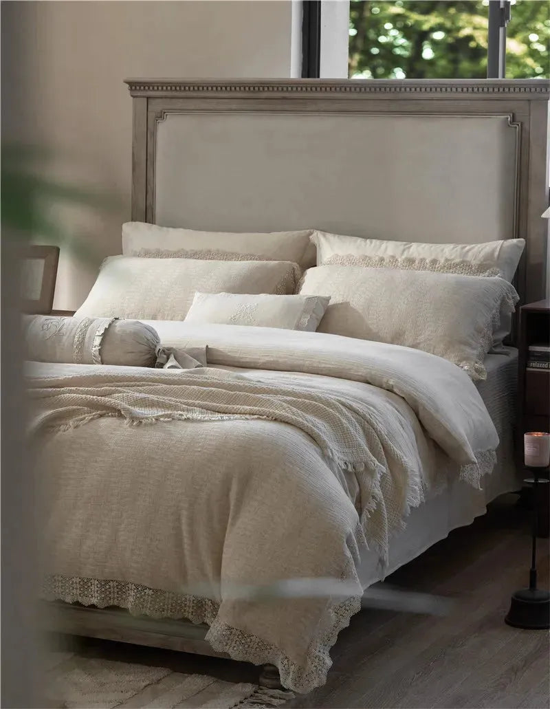 Meadow Breeze Cotton-Linen Duvet Cover Set - Fluffyslip