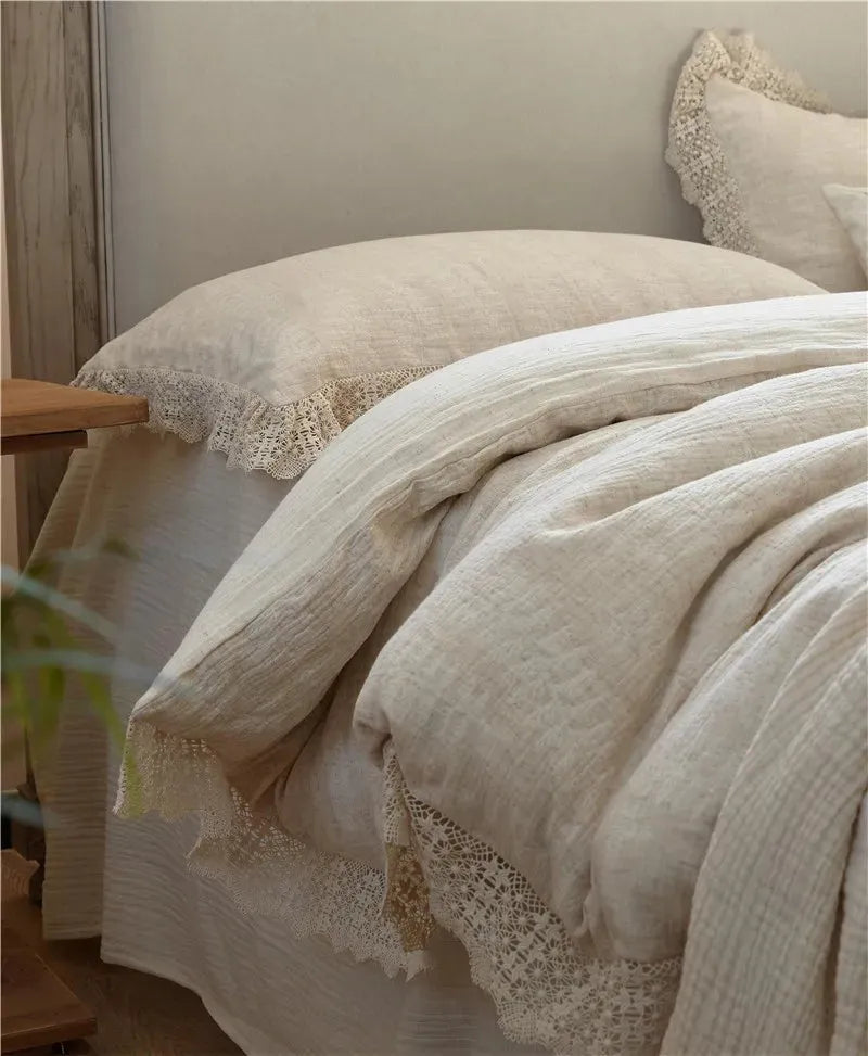 Meadow Breeze Cotton-Linen Duvet Cover Set - Fluffyslip