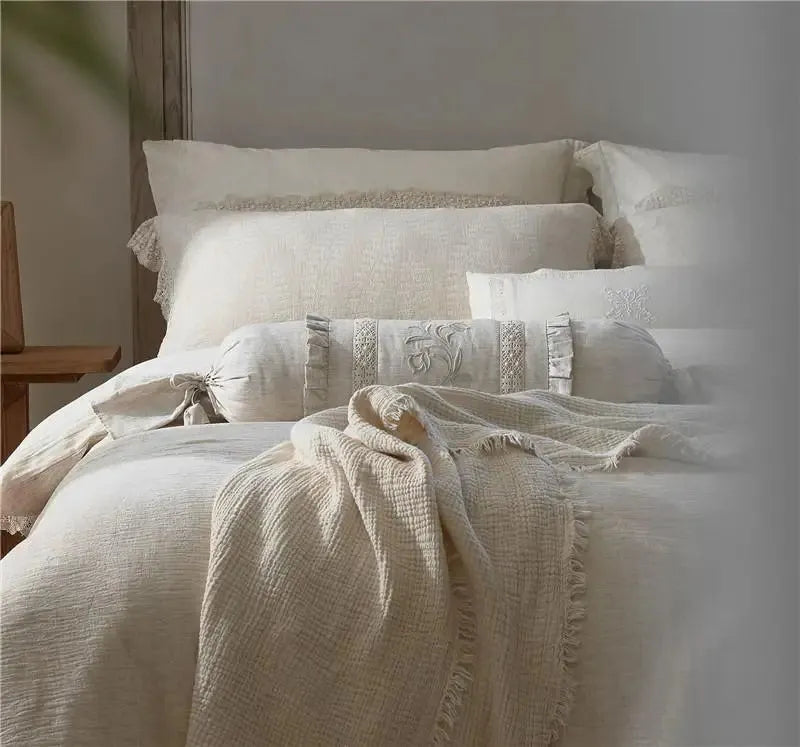 Meadow Breeze Cotton-Linen Duvet Cover Set - Fluffyslip