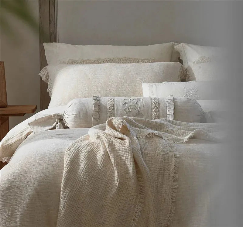 Meadow Breeze Cotton-Linen Duvet Cover Set - Fluffyslip