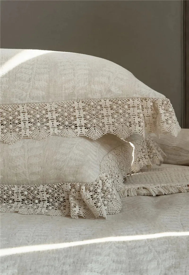 Meadow Breeze Cotton-Linen Duvet Cover Set - Fluffyslip