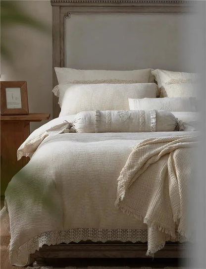 Meadow Breeze Cotton-Linen Duvet Cover Set - Fluffyslip