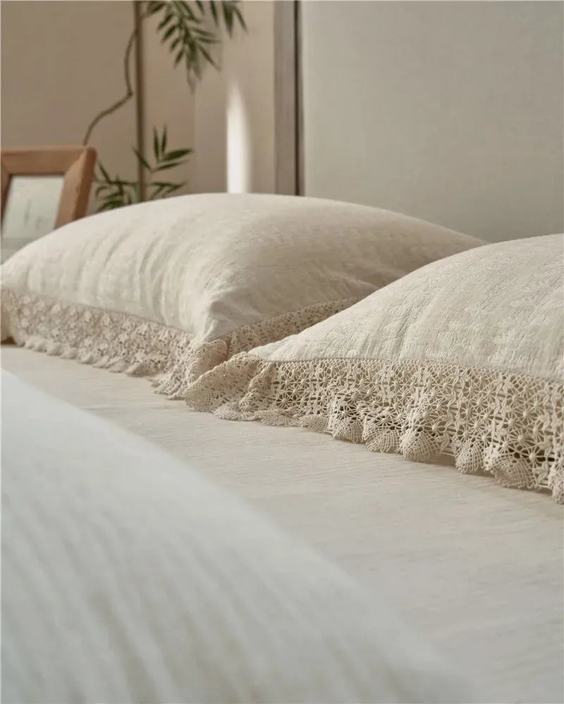 Meadow Breeze Cotton-Linen Duvet Cover Set - Fluffyslip