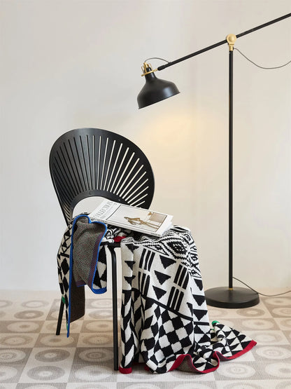 Modern Maze Cotton Geometric Throw Blanket