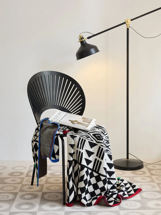 Modern Maze Cotton Geometric Throw Blanket