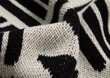 Modern Maze Cotton Geometric Throw Blanket