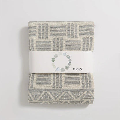 Modern Maze Cotton Geometric Throw Blanket