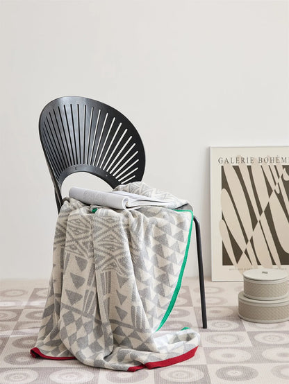 Modern Maze Cotton Geometric Throw Blanket