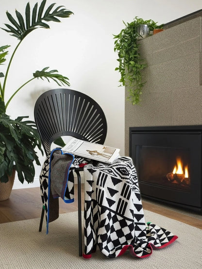 Modern Maze Cotton Geometric Throw Blanket