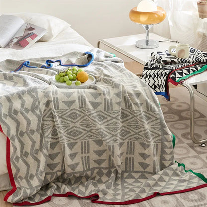 Modern Maze Cotton Geometric Throw Blanket