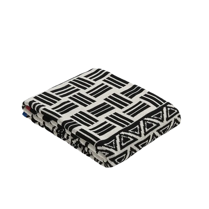 Modern Maze Cotton Geometric Throw Blanket