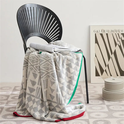 Modern Maze Cotton Geometric Throw Blanket