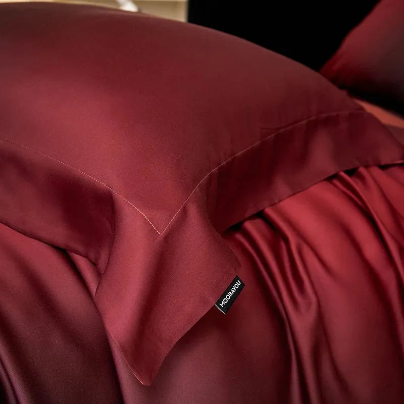 Mystic Burgundy Gradient Lyocell Duvet Cover Set - Fluffyslip
