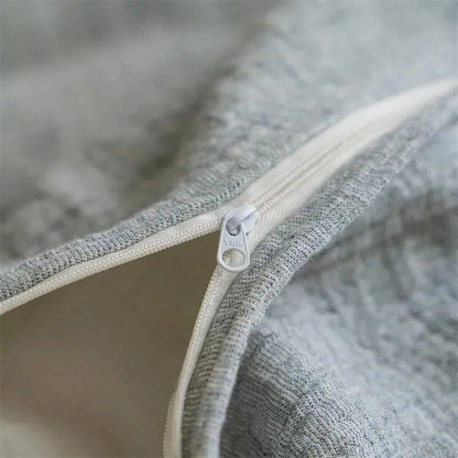 Zipper closure Natural Health Cotton And Linen Duvet Cover Set Fluffyslip 
