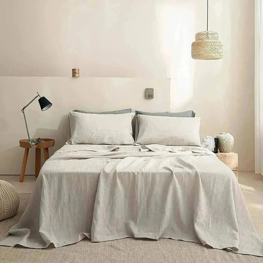 Natural France Linen Bedding Set 4PCS - Fluffyslip