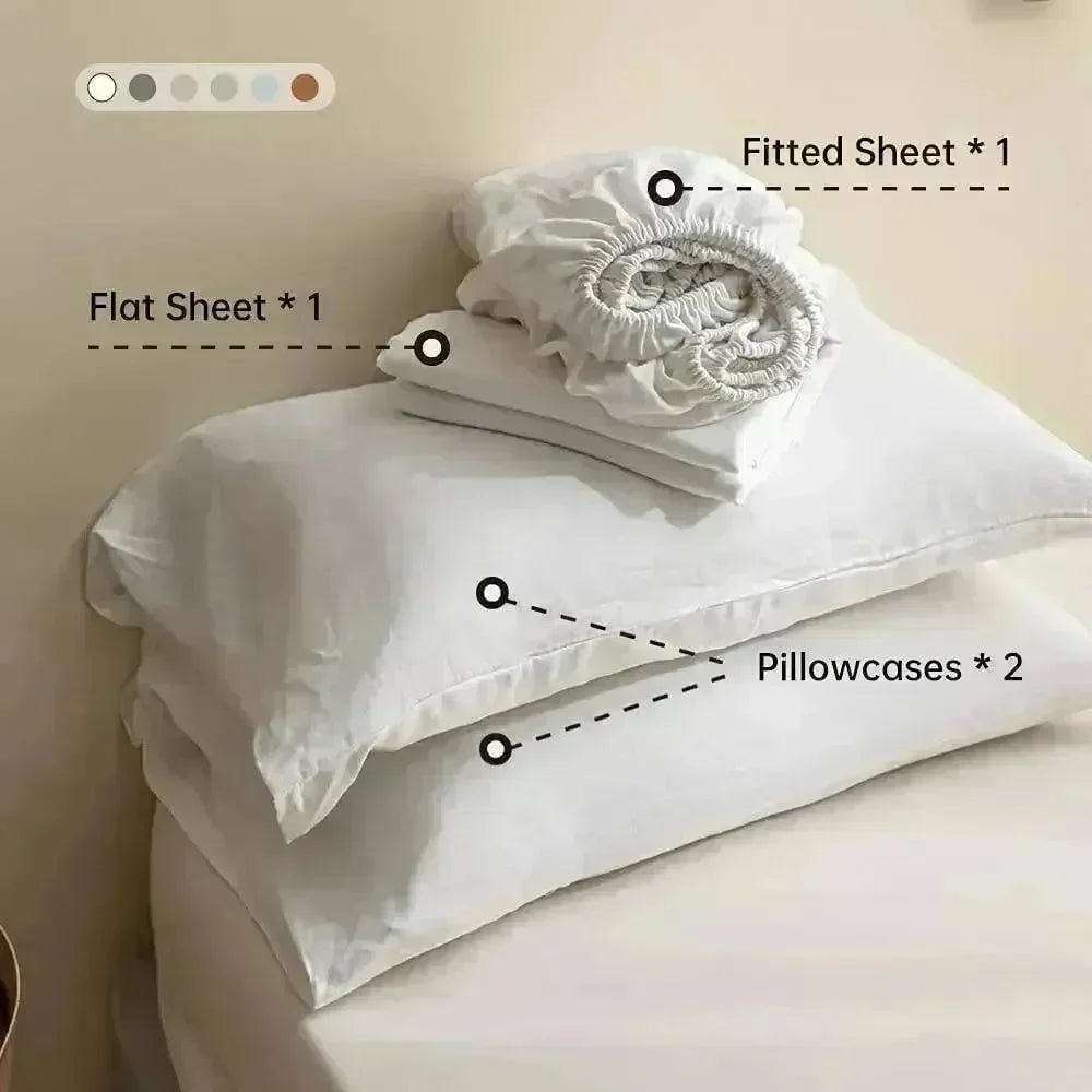 Natural France Linen Bedding Set 4PCS - Fluffyslip