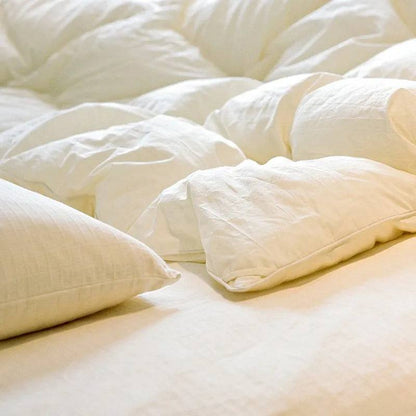 100%Cotton cover Natural Plant Fiber filler Fluffy Touch Soft White Quilt Blanket for Four Seasons Duvet Warm Quilted Comforter - Fluffyslip