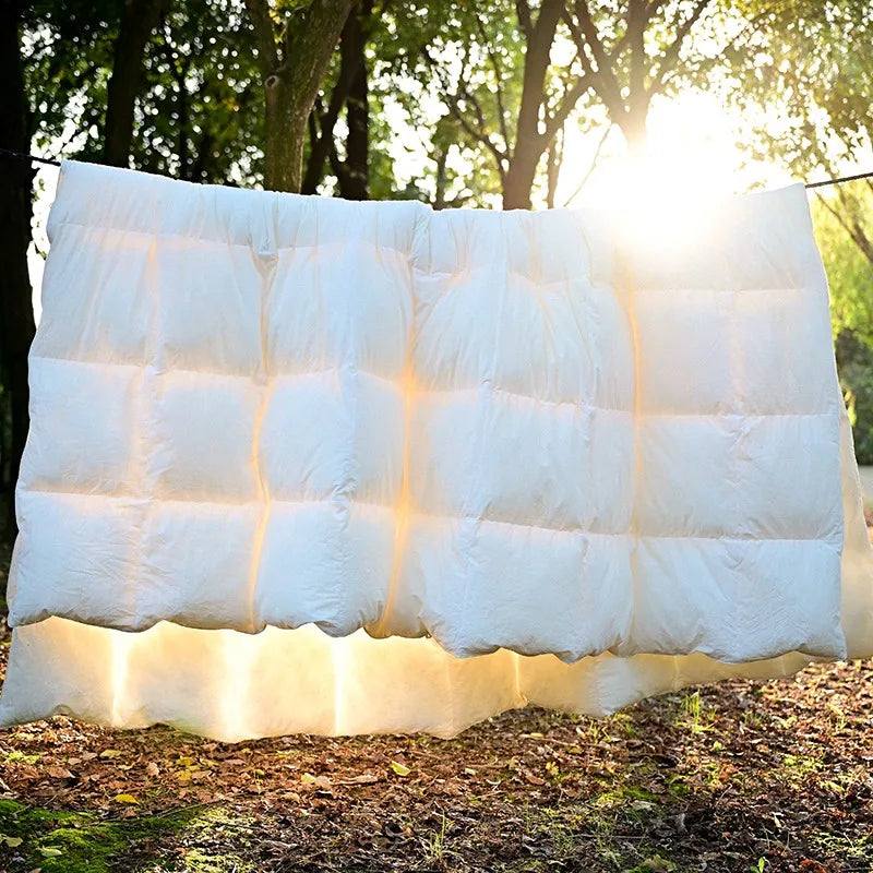 100%Cotton cover Natural Plant Fiber filler Fluffy Touch Soft White Quilt Blanket for Four Seasons Duvet Warm Quilted Comforter - Fluffyslip