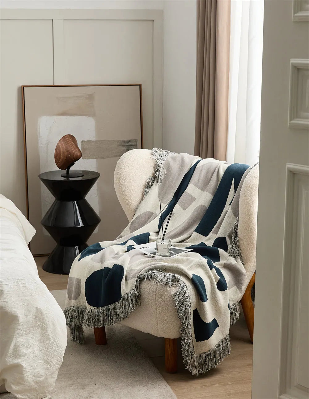 Nomadic Shapes Cotton Throw Blanket