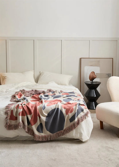 Nomadic Shapes Cotton Throw Blanket