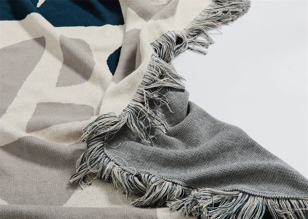 Nomadic Shapes Cotton Throw Blanket