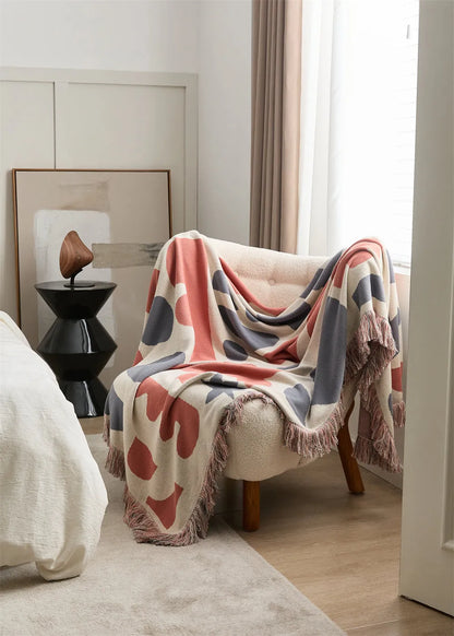 Nomadic Shapes Cotton Throw Blanket