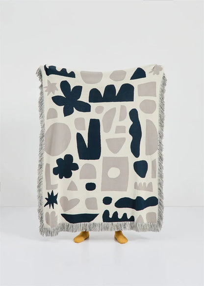 Nomadic Shapes Cotton Throw Blanket
