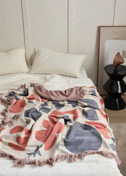 Nomadic Shapes Cotton Throw Blanket