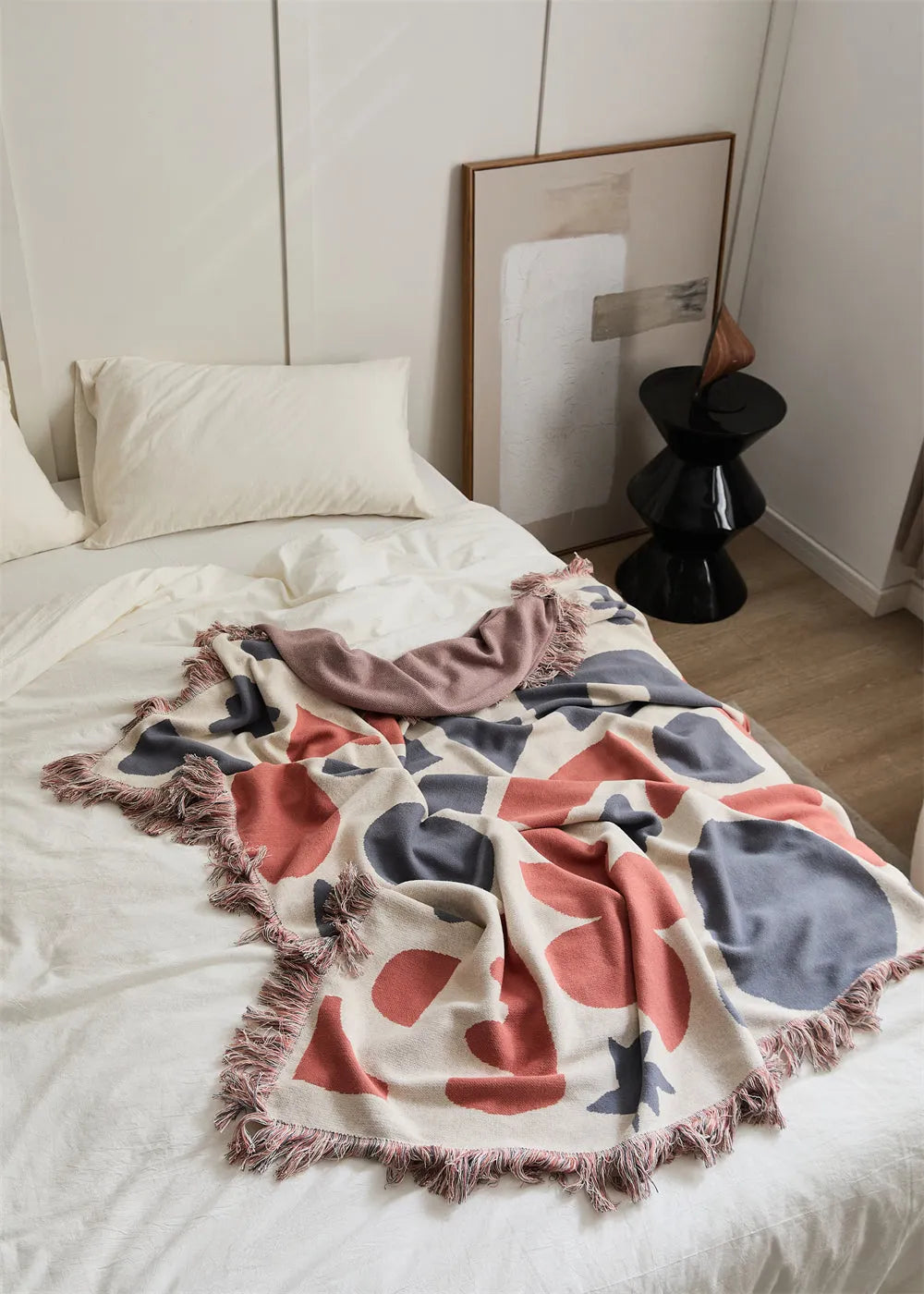 Nomadic Shapes Cotton Throw Blanket