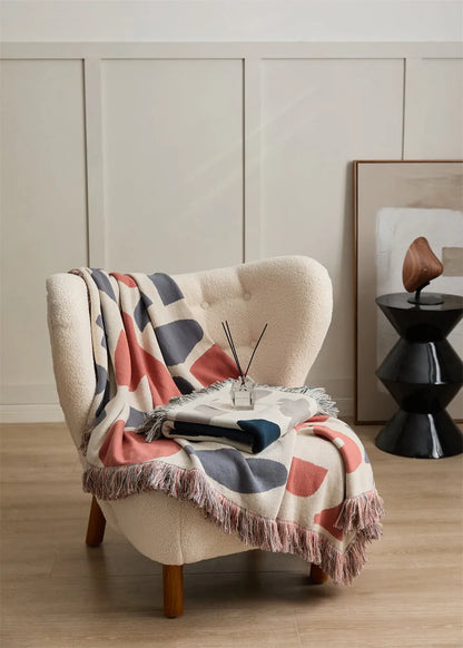 Nomadic Shapes Cotton Throw Blanket