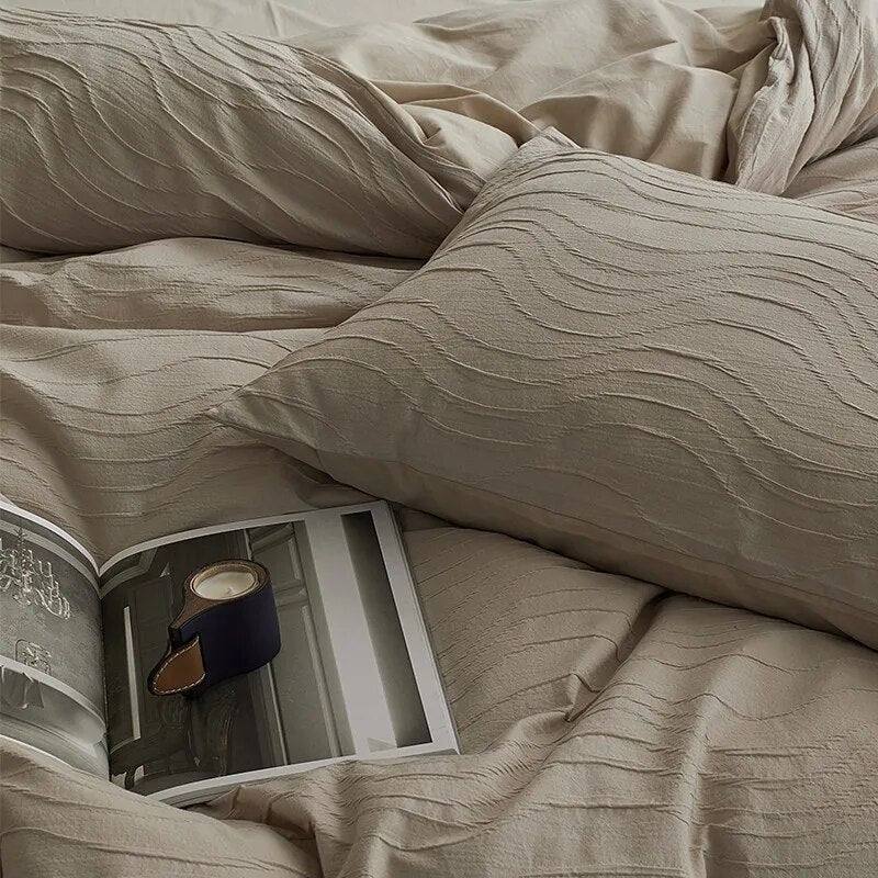 100%Organic Cotton Percale Woven Duvet Cover Bed Set - Fluffyslip