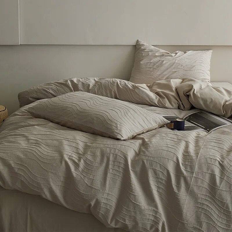 100%Organic Cotton Percale Woven Duvet Cover Bed Set - Fluffyslip